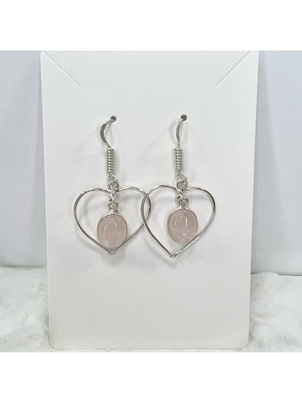 Rose Quartz Heart 💗 925 Gemstone Earring